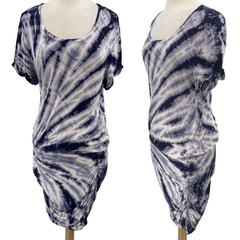 Young Fabulous & Broke Mini Dress Jersey Knit Tie Dye Short Sleeve Scoop Neck M